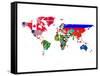 World Map Contry Flags 2-NaxArt-Framed Stretched Canvas