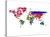 World Map Contry Flags 2-NaxArt-Stretched Canvas