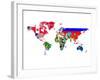 World Map Contry Flags 2-NaxArt-Framed Art Print