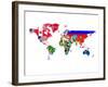 World Map Contry Flags 2-NaxArt-Framed Art Print