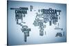 World Map: Countries in Wordcloud-alanuster-Stretched Canvas