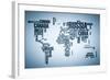 World Map: Countries in Wordcloud-alanuster-Framed Art Print