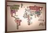 World Map: Countries In Wordcloud-alanuster-Framed Art Print