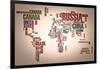 World Map: Countries In Wordcloud-alanuster-Framed Art Print