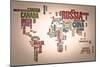 World Map: Countries In Wordcloud-alanuster-Mounted Art Print