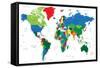 World Map-Countries-Serban Bogdan-Framed Stretched Canvas