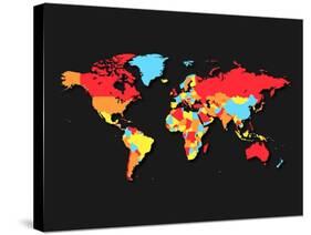 World Map Countries-NaxArt-Stretched Canvas