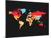 World Map Countries-NaxArt-Mounted Art Print