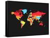 World Map Countries-NaxArt-Framed Stretched Canvas