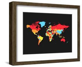 World Map Countries-NaxArt-Framed Art Print