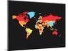 World Map Countries-NaxArt-Mounted Art Print