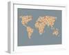 World Map Design with Abstract Pattern-Tasia12-Framed Art Print