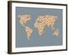 World Map Design with Abstract Pattern-Tasia12-Framed Art Print