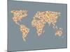 World Map Design with Abstract Pattern-Tasia12-Mounted Art Print