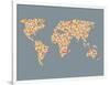 World Map Design with Abstract Pattern-Tasia12-Framed Art Print