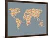 World Map Design with Abstract Pattern-Tasia12-Framed Art Print