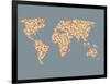 World Map Design with Abstract Pattern-Tasia12-Framed Art Print