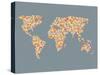 World Map Design with Abstract Pattern-Tasia12-Stretched Canvas