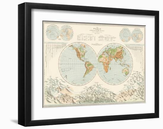 World Map - Distribution of Lord and Water-The Vintage Collection-Framed Giclee Print