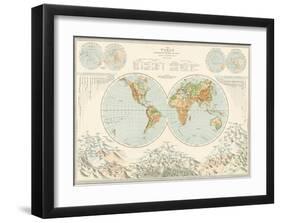 World Map - Distribution of Lord and Water-The Vintage Collection-Framed Giclee Print