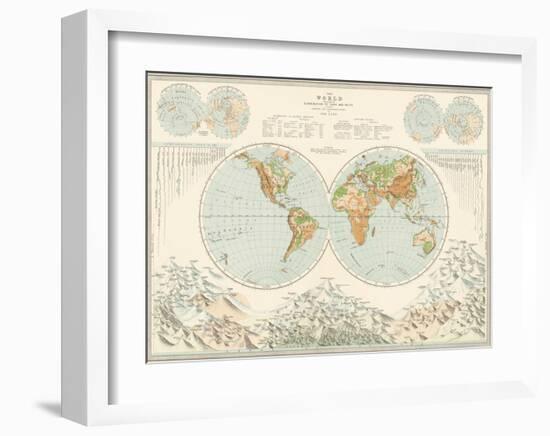 World Map - Distribution of Lord and Water-The Vintage Collection-Framed Giclee Print