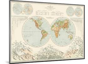 World Map - Distribution of Lord and Water-The Vintage Collection-Mounted Giclee Print