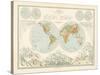 World Map - Distribution of Lord and Water-The Vintage Collection-Stretched Canvas