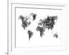 World Map Drawing 1-NaxArt-Framed Art Print