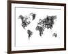 World Map Drawing 1-NaxArt-Framed Art Print