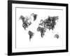 World Map Drawing 1-NaxArt-Framed Art Print