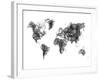 World Map Drawing 1-NaxArt-Framed Art Print