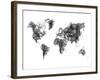 World Map Drawing 1-NaxArt-Framed Art Print