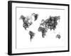 World Map Drawing 1-NaxArt-Framed Art Print