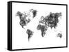 World Map Drawing 1-NaxArt-Framed Stretched Canvas