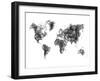 World Map Drawing 1-NaxArt-Framed Art Print