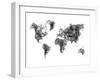 World Map Drawing 1-NaxArt-Framed Art Print