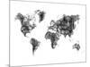 World Map Drawing 1-NaxArt-Mounted Art Print