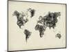 World Map Drawing 2-NaxArt-Mounted Art Print