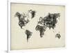 World Map Drawing 2-NaxArt-Framed Art Print