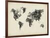 World Map Drawing 2-NaxArt-Framed Art Print