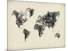 World Map Drawing 2-NaxArt-Mounted Art Print