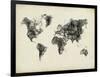 World Map Drawing 2-NaxArt-Framed Art Print