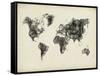 World Map Drawing 2-NaxArt-Framed Stretched Canvas