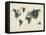 World Map Drawing 2-NaxArt-Framed Stretched Canvas