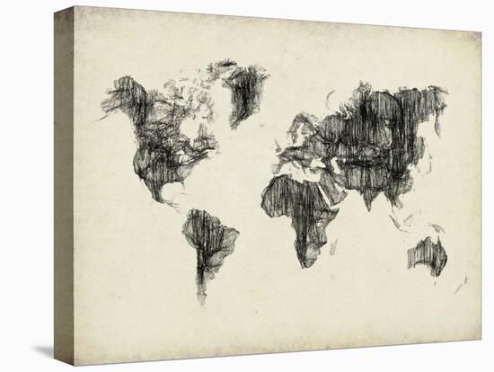 World Map Drawing 2-NaxArt-Stretched Canvas