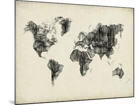 World Map Drawing 2-NaxArt-Mounted Art Print