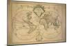 World Map Drawn from Observations Made at the Academy of Sciences-Claude Louis Chatelet-Mounted Giclee Print