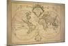 World Map Drawn from Observations Made at the Academy of Sciences-Claude Louis Chatelet-Mounted Giclee Print