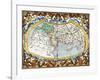 World Map, Entitled 'Unviersalis Tabula Iuxta Ptolemeum', Plate 1 from Mercator's Edition of…-Gerardus Mercator-Framed Giclee Print