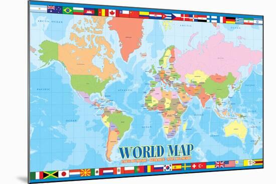 World Map for Kids-null-Mounted Art Print